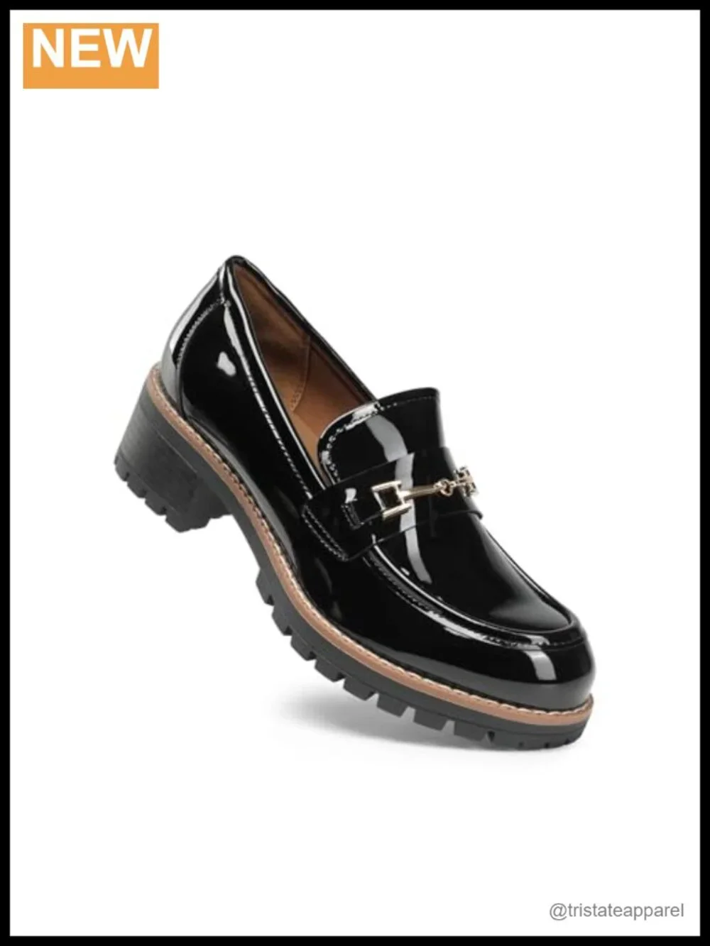 Chunky Platform Loafers, Slip-On Dressy Business Casual Shoes, Faux Leather